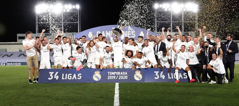 34th time La Liga Champions Real Madrid celebrates in style ...